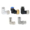 Plf Series Black Pneumatic One Touch Push to Connect Fitting L Type 90 Degree Female Thread Elbow Plastic Air Hose Quick Fitting