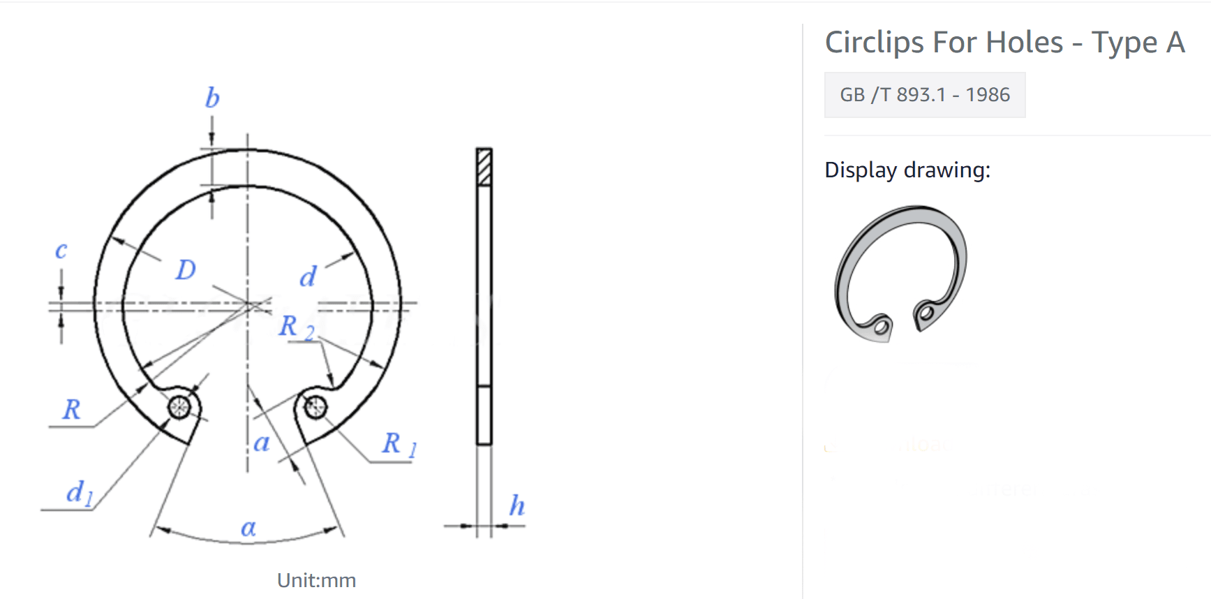 Circlips For Holes - Type A