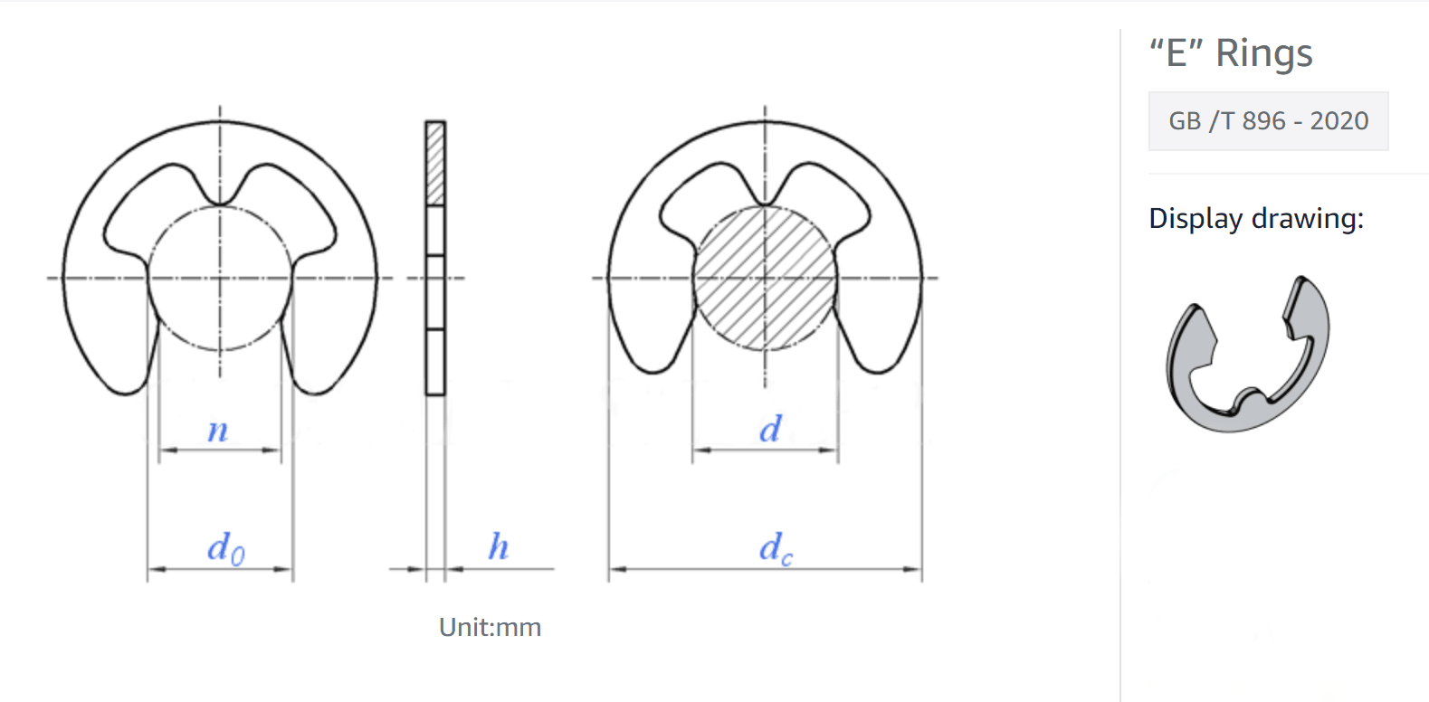 DIN6799 External Retaining Clip for Precise Shaft Positioning
